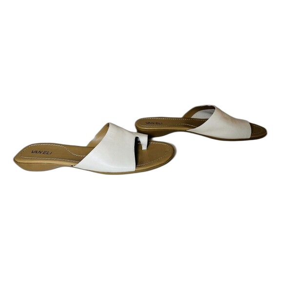 VANELi Tallis White Bogota Slip On Leather Toe Loop Sandals Women's 10.5 - Picture 4 of 10